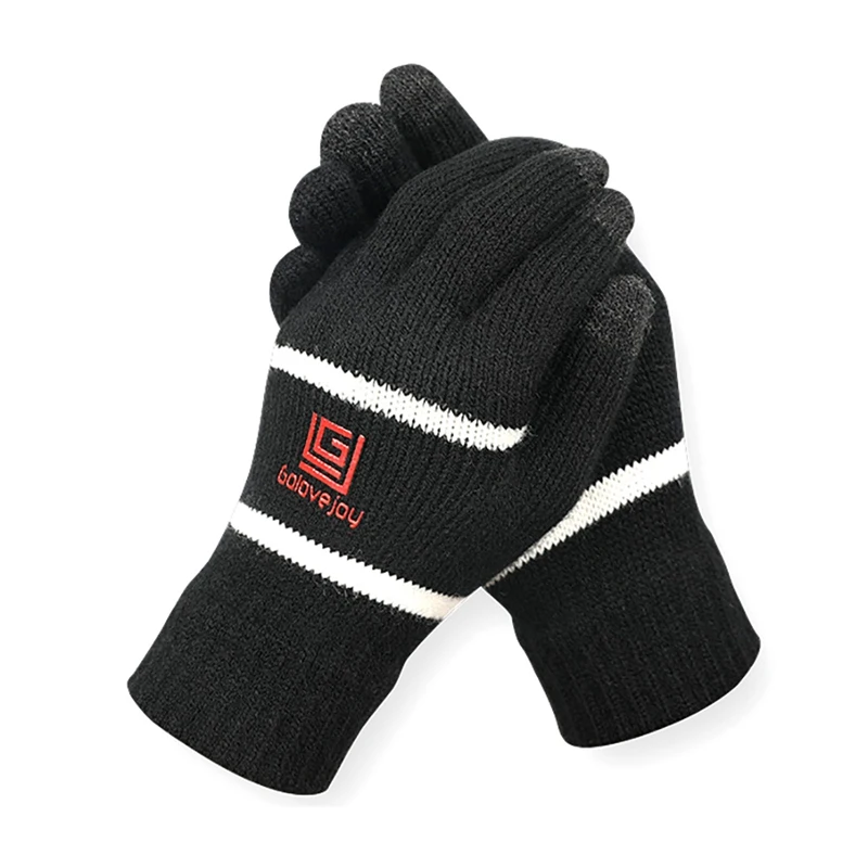 1Pair Men Winter Warm Knitted Gloves Flexible Full Finger Thicken Wool Cashmere Touch Screen QHAG | Спорт и развлечения