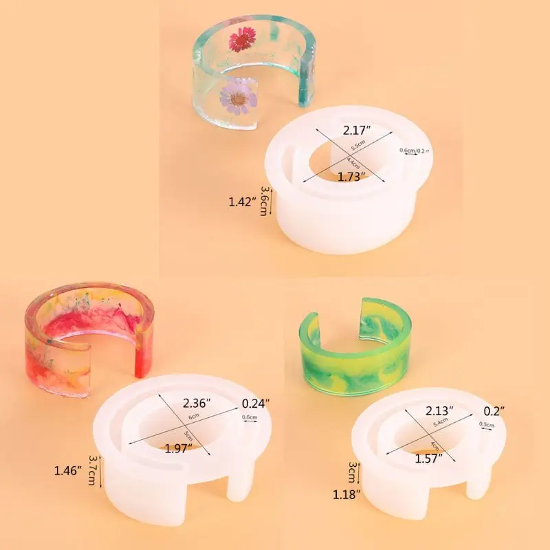 

6 Sizes DIY Wide Acrylic Bracelet Resin Molds Kit Open Cuff Bracelet Bangle Casting Silicone Mould Handmade Jewelry Making Tool