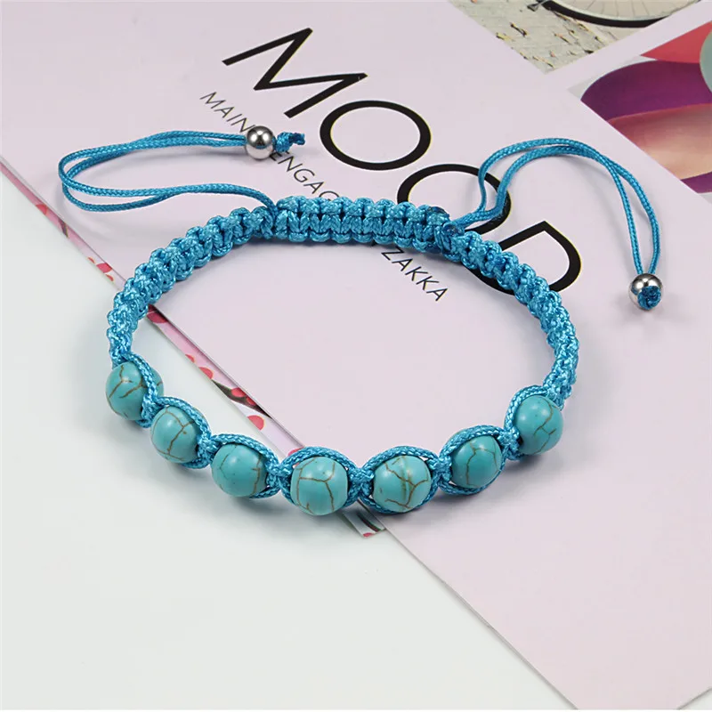 Рукоделие ткачество натуральный камень браслет Beads ISES бусы Boho веревка для мужчин Молящиеся Йога ювелирные изделия ручной работы подарок blessding любовь женский браслет