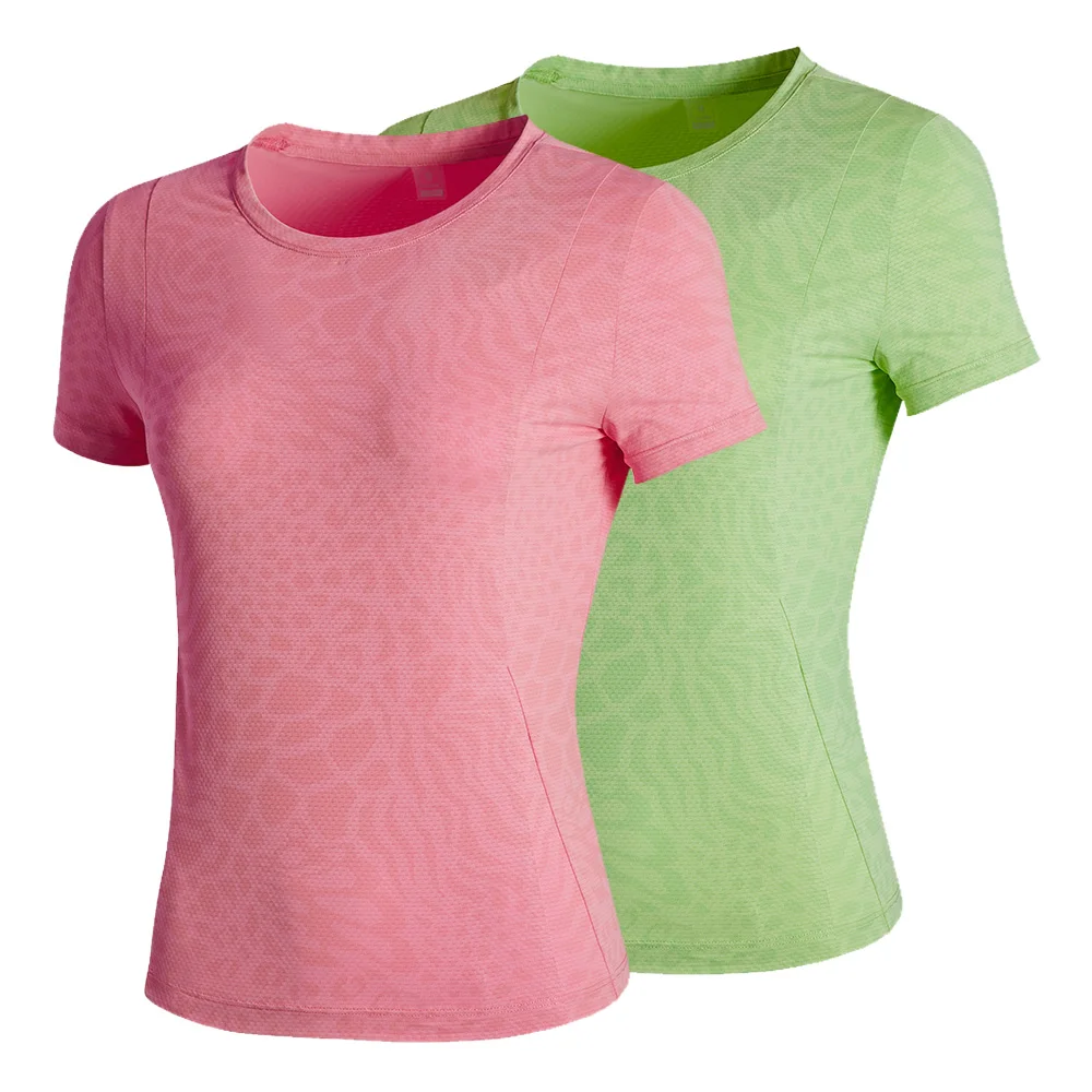 

Women T Shirt Short Sleeve Running Shirts Yoga Round Neck T-Shirts Sports Shirts Quick Dry Fitness Gym Work Out Tops Sportswear