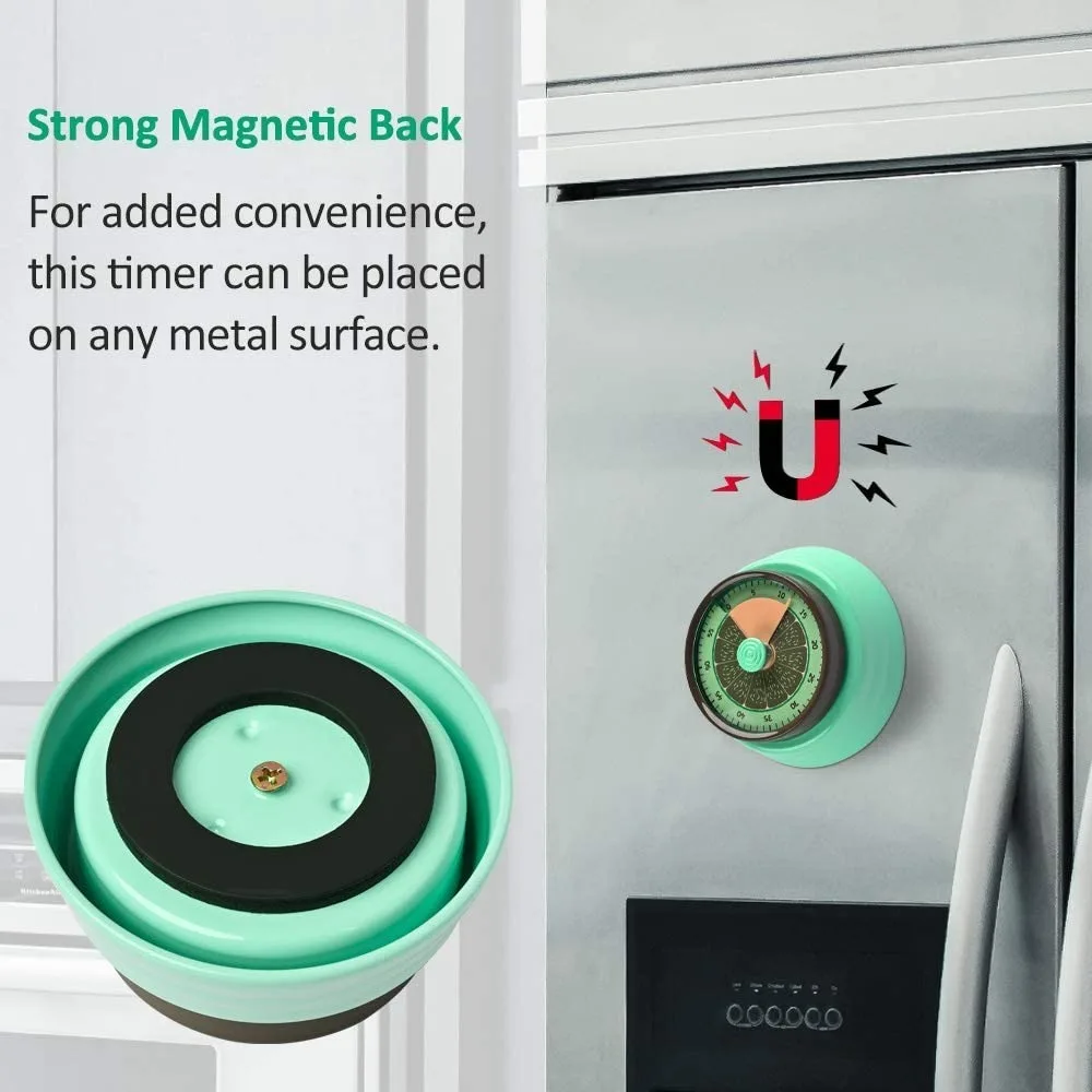 60 минут зеркальный кухонный таймер из нержавеющей стали магнитный визуальный