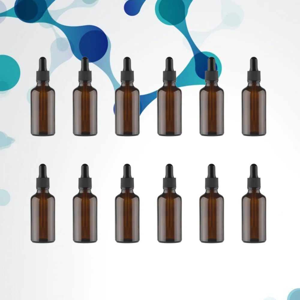 

12Pcs 30ml Glass Dropper Bottle Essential Oil Bottle Refillable Dropper Bottle Subpackaging Bottle Brown