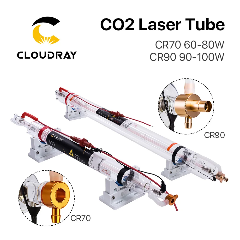 Cloudray 60 Вт Co2 лазерной трубки Длина 1200 мм Диаметр 55 с металлическим носком Стекло
