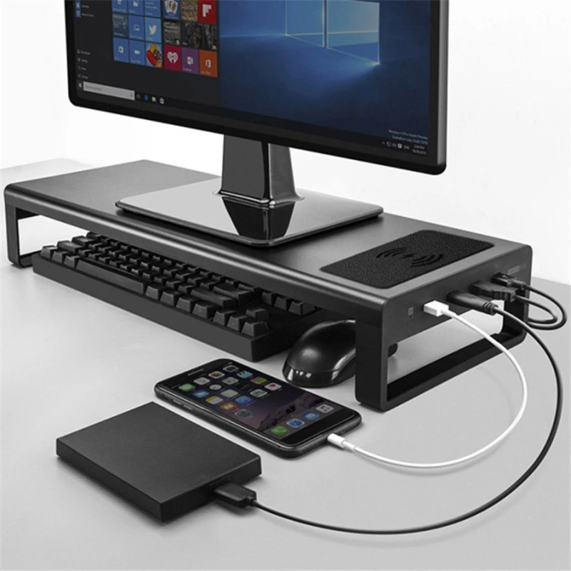 

Wireless WiFi Charging Base Hub Monitor Stand PC Dock Multifunctional Holder