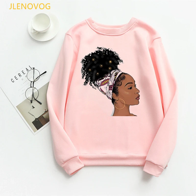 

2022 melanin poppin women hoodies african black girls sudadera mujer autumn winter casual long-sleeved sweatshirt sweat femme