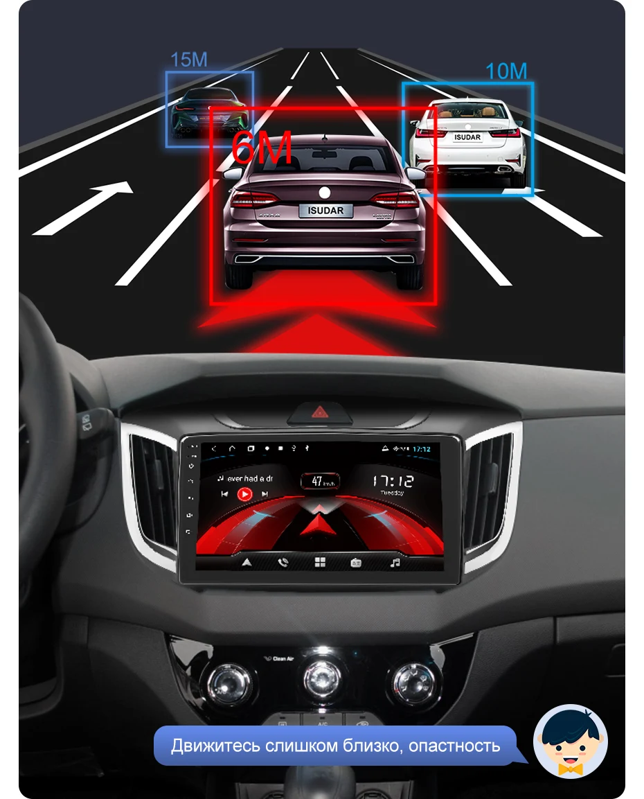 Isudar H53 4G Android 1 Din Авто Радио для hyundai/Creta/IX25- Автомобильный мультимедийный 8 ядерный ram 4 Гб rom 64 Гб gps DVR камера