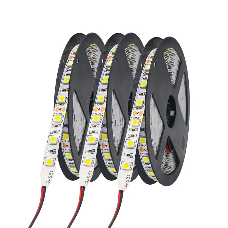 DC12V 1/2/3/4/5/10 м 5050 SMD RGB Светодиодные ленты света Водонепроницаемый гибкая