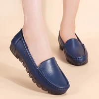new moccasins women flats 2021 autumn woman loafers genuine leather female shoes slip on ballet bowtie womens shoe big size