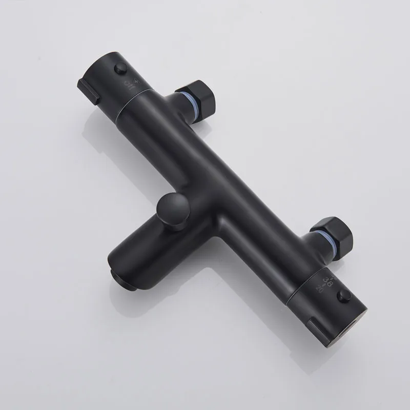 Термостатический смеситель для душа с черным рисунком термостатический ванной