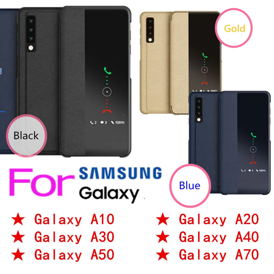 Смарт Clear View Флип Чехол для телефона samsung Galaxy a 10 20 30 40 50 70 Сэм Samsang sansun процессором