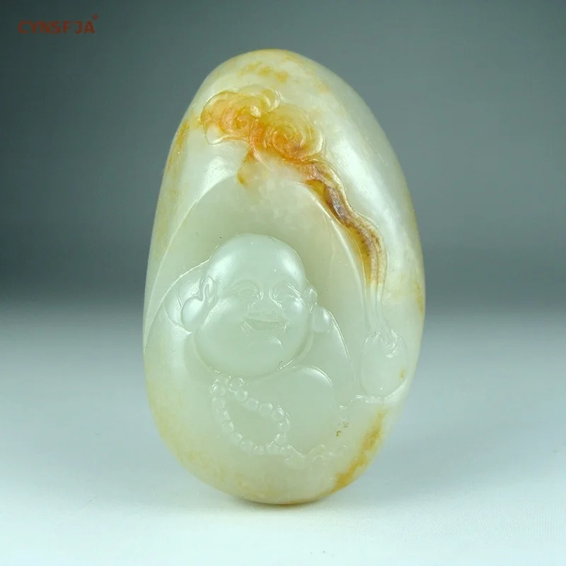 

Нефритовый речной нефрит, сертификат, редкие китайские семена гетяня, Нефритовый Лу Буда, высокое качество, ручная подвеска, скульптурные п...