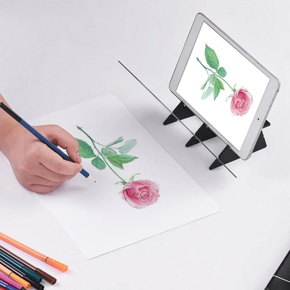 

Optical Imaging Drawing Board Lens Sketch Mirroring Reflection Dimming Bracket Holder Painting Mirror Plate Trace Table Plotter