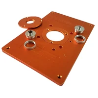 trimming machine flip plate aluminum router table insert plate with bushing and cover for electric wood milling guide table