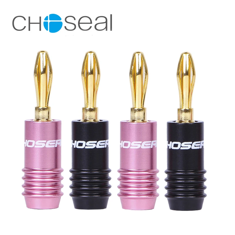 

Choseal 30th Anniversary QS6033 4Pcs/lot Banana Plugs JACK 24K Gold-Plated Connectors Amplifier Plug For Speaker Amplifiers