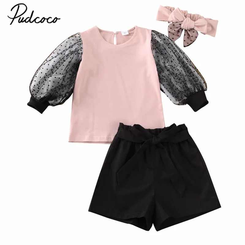 

3 шт. вечерние кружевные топы с пышными рукавами + шорты на бретельках + головной убор