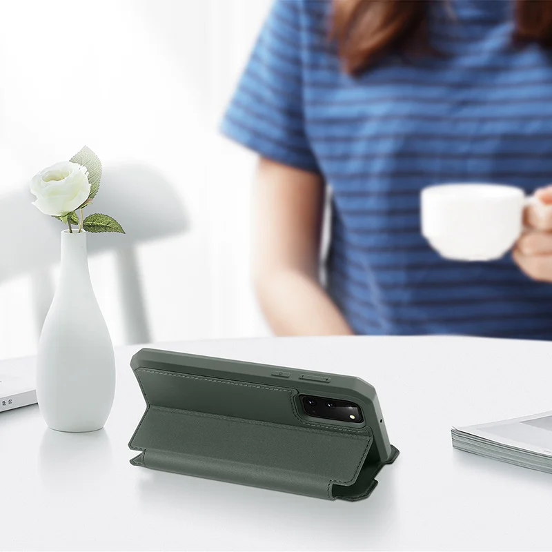 Чехол для Samsung Galaxy S20 + чехол DUX DUCIS ударопрочный Магнитный флип из искусственной