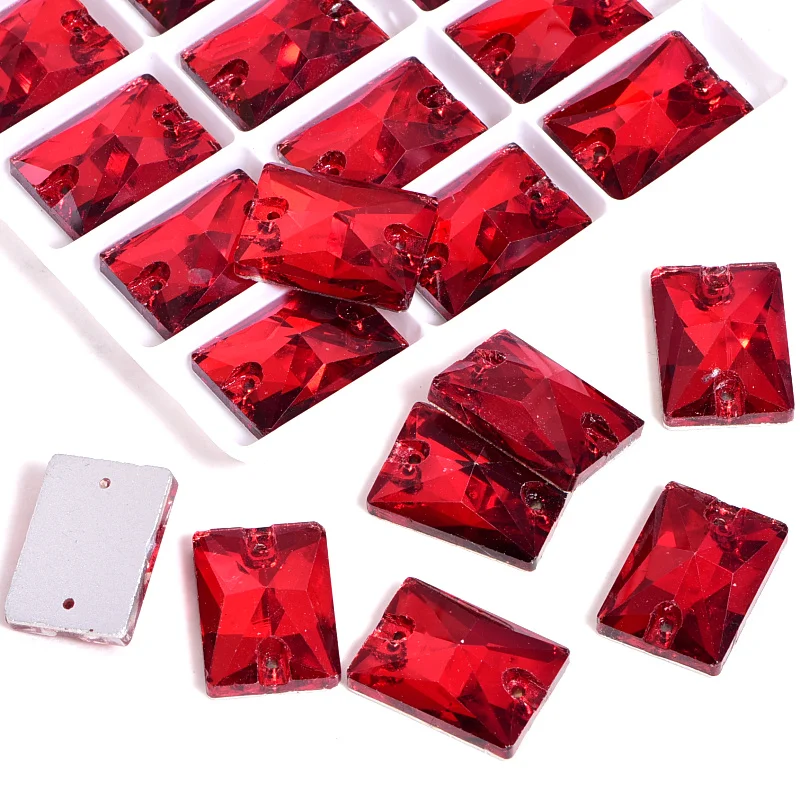 Прямоугольные Стеклянные стразы шьют с плоской задней стороной для пришивания