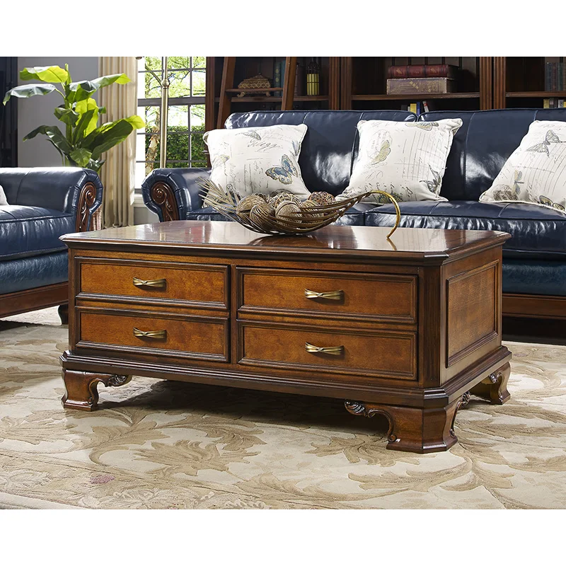 Современный роскошный журнальный столик из массива дерева коричневого цвета с