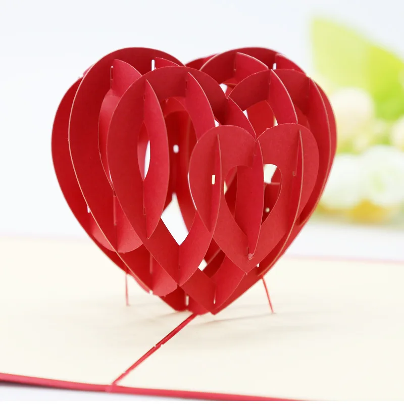 5 шт. бумажная модель стерео 3D Любовь сердца спасибо поздравительная открытка