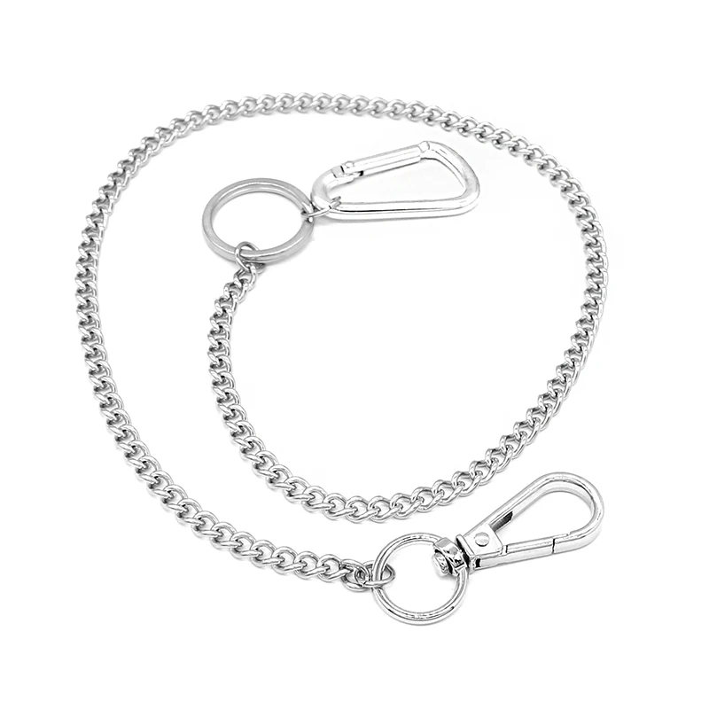 Stainless Steel 45cm Нержавеющая сталь длинные 45 см панк хип-хоп трендовый пояс-цепочка на талию мужские брюки цепочка мужские джинсы Панк серебряные брюки с металлической цепью Брелок - Цвет: Stainless Steel 45cm