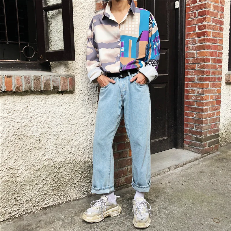 Neploe BF стильная женская модная рубашка винтажная цифровая печать blusas Корейская Повседневная Блузка с длинным рукавом рубашки женские топы 38376