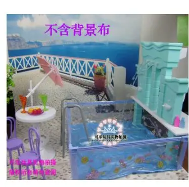 

Free Shipping 1/6 doll accessories water fun summer resort Girl birthday gift Play Set toys doll Furniture for barbie doll