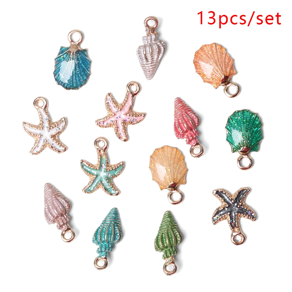 13 шт./компл. Подвески Ocean раковины яркое ожерелье украшения сделай сам аксессуары