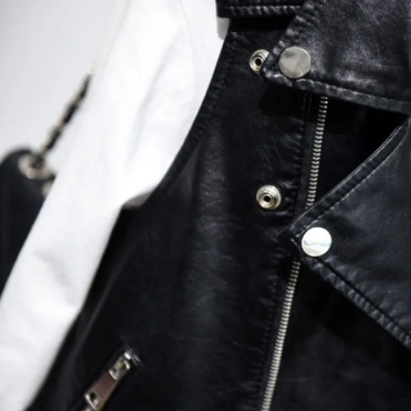 Корейская байкерская куртка Ретро Стильные модели с ремнем Casaco Feminino жилет для