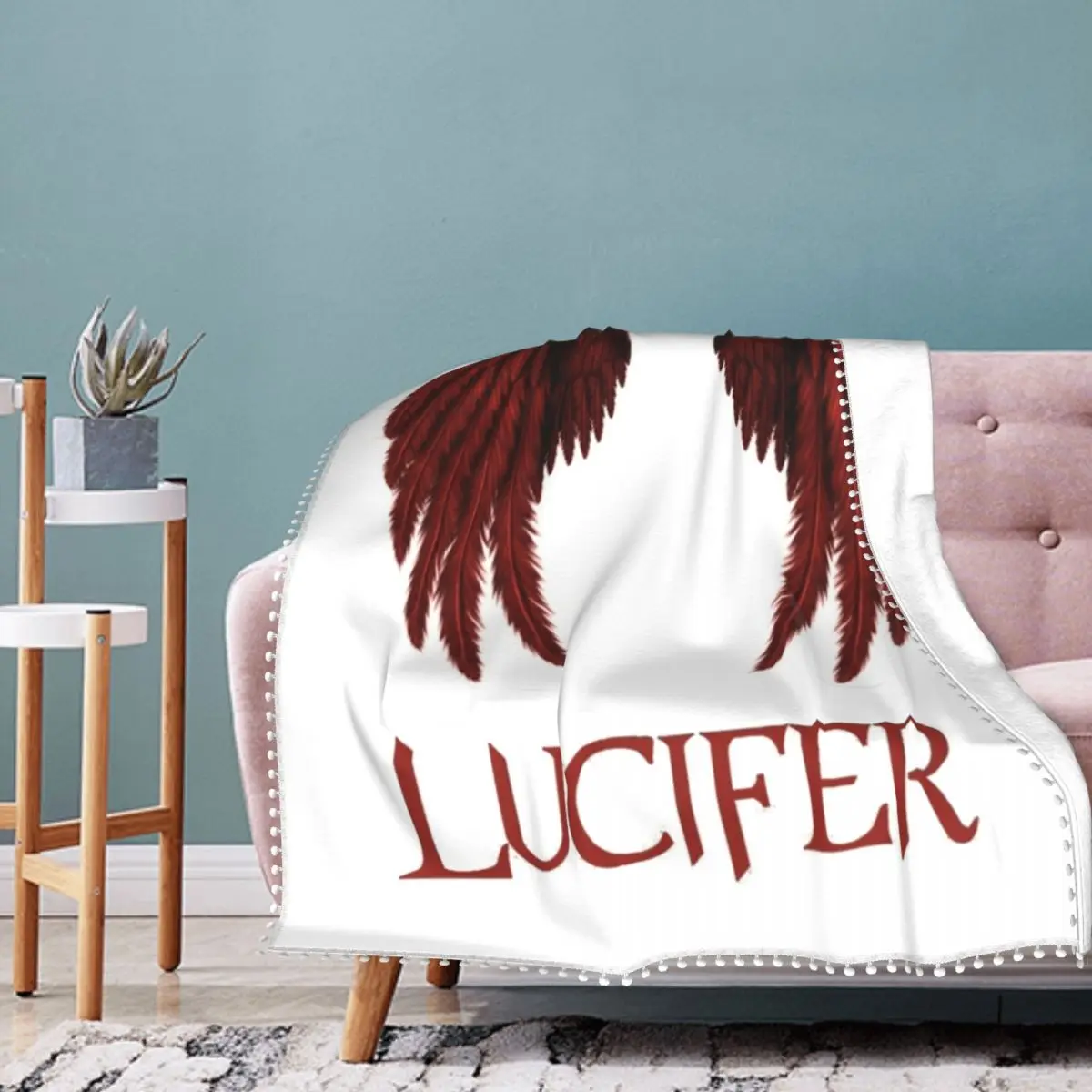 

Lucifer Red Blanket Wings Fashion Cool Bedspread Fleece Chair Super Soft Blanket
