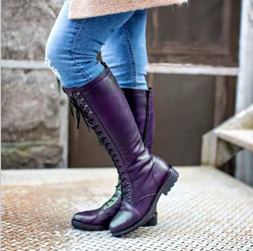 

Leather Knight Shoe Chaussures Femme Zapatos Mujer Sapato High Heels Shoes Woman Fashion Soft Women Knee High Boots