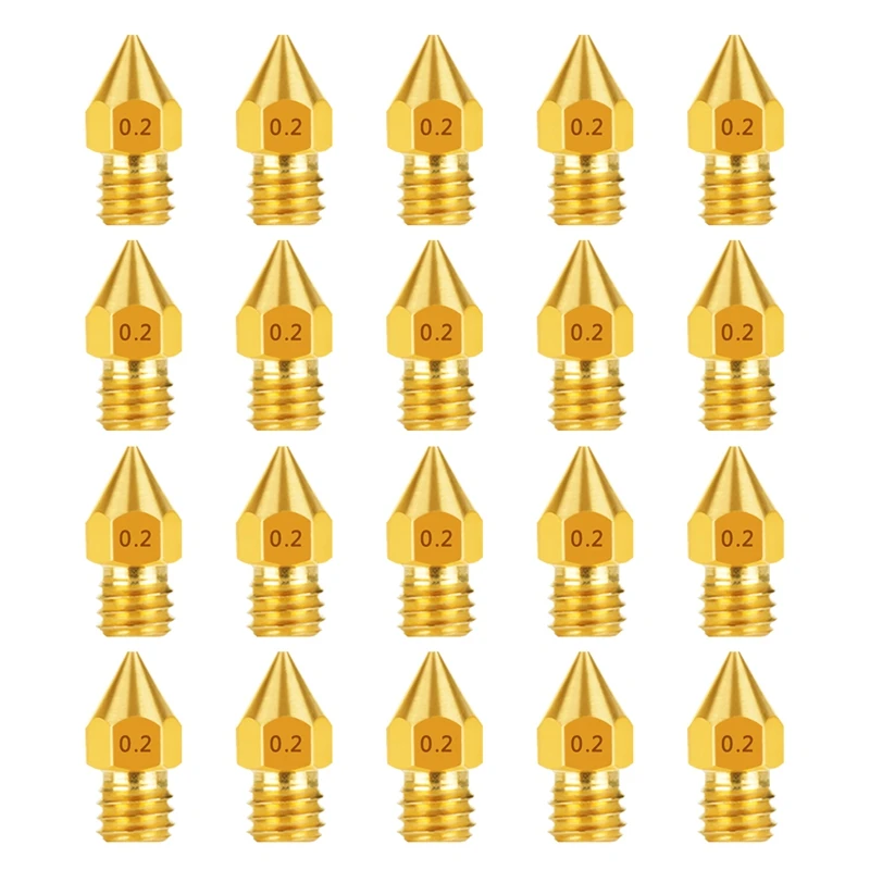 3D Printer Accessories 1.75mm MK8 Extruder Print Head Brass Nozzle for Makerbot Creality CR-10 Ender 2/3 (20 Pcs) | Компьютеры и офис