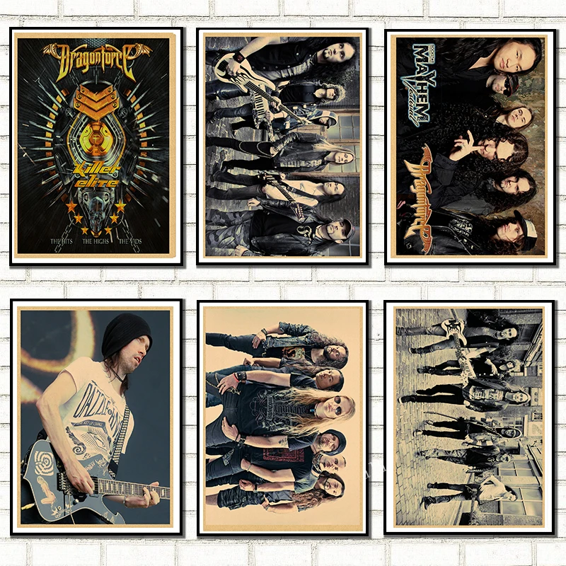 Новый постер из крафт-бумаги рок-группы DragonForce настенные постеры для дома и бара