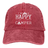 denim cap im a happy camper baseball dad capss classic adjustable casual sports for men women hat