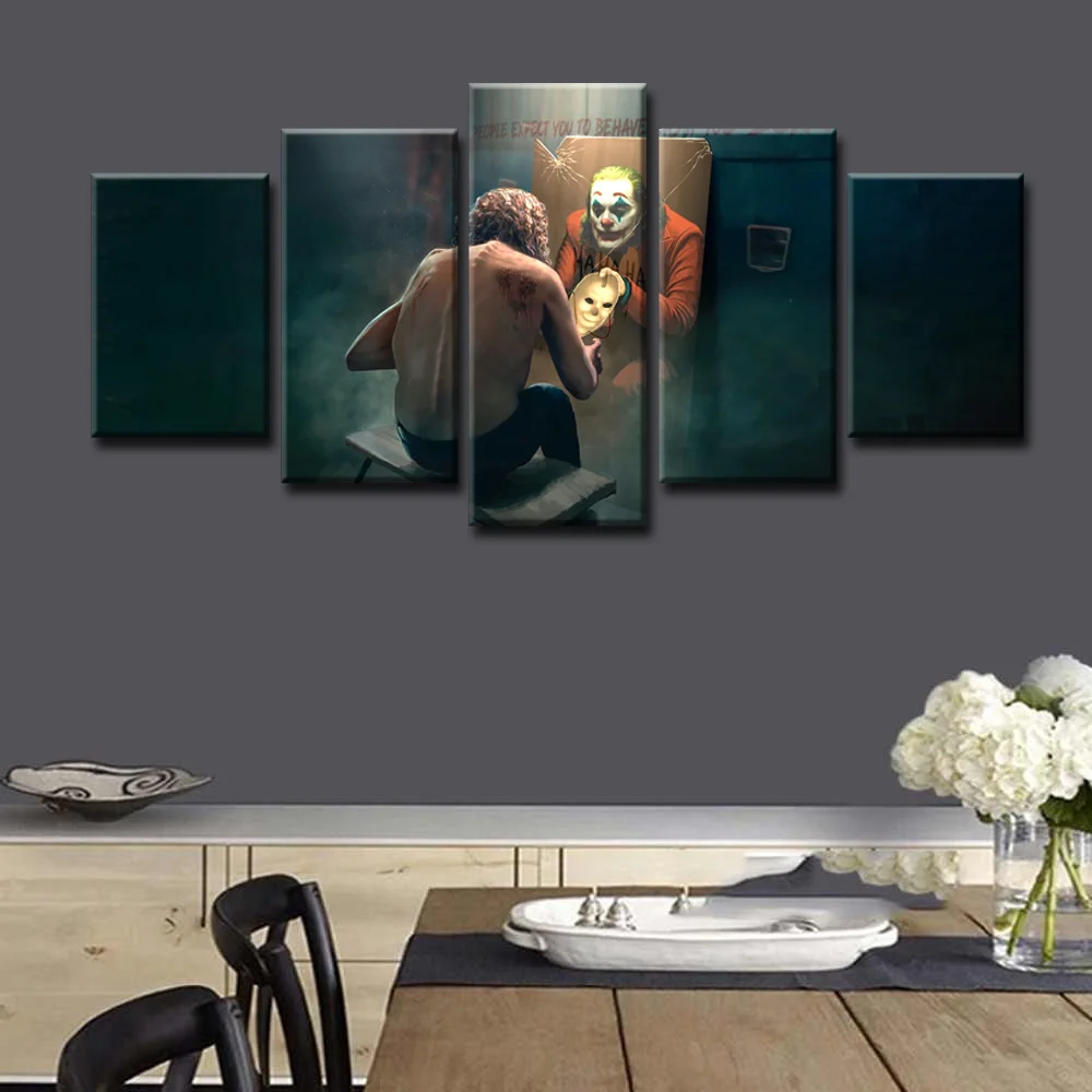 5 шт. фильмы Комиксы супергерой клоун Современная живопись холст с печатью