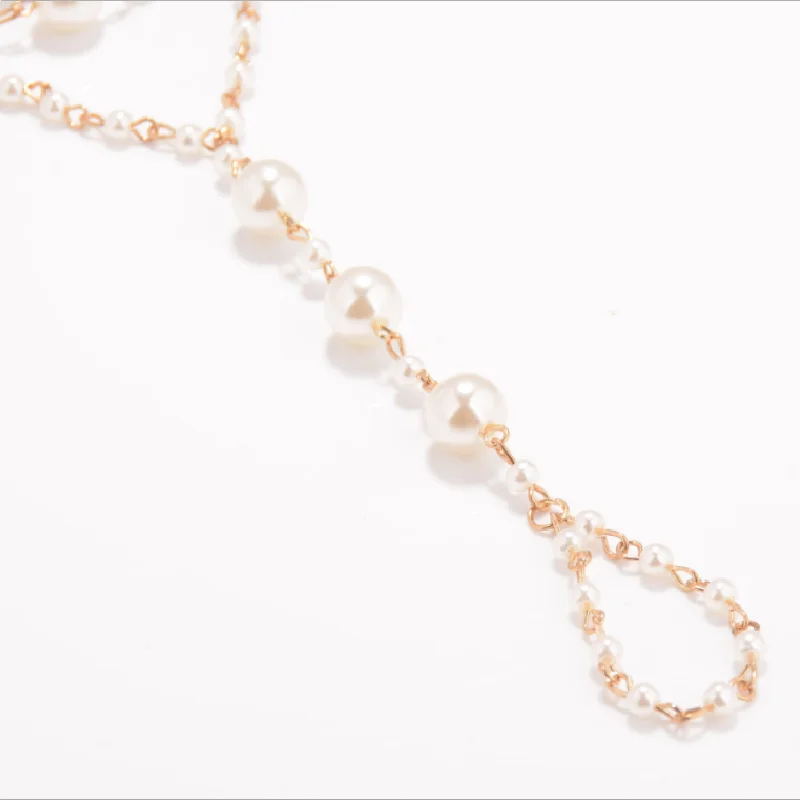 

2021 New Wild Pearl Explosion Anklet Boho Style Handmade Beaded Finger Anklet Ladies Summer Outing Accessories Beach Party Gift