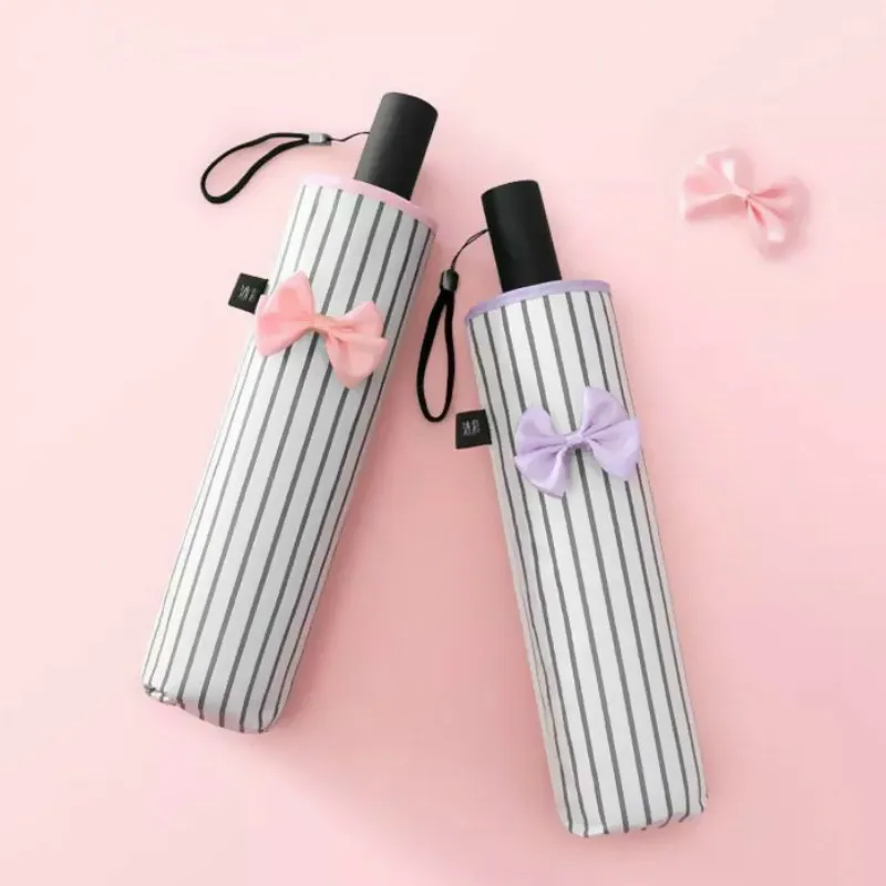 Зонтик для девочек анти УФ Защита от солнца складной зонтик дождь женский бантик