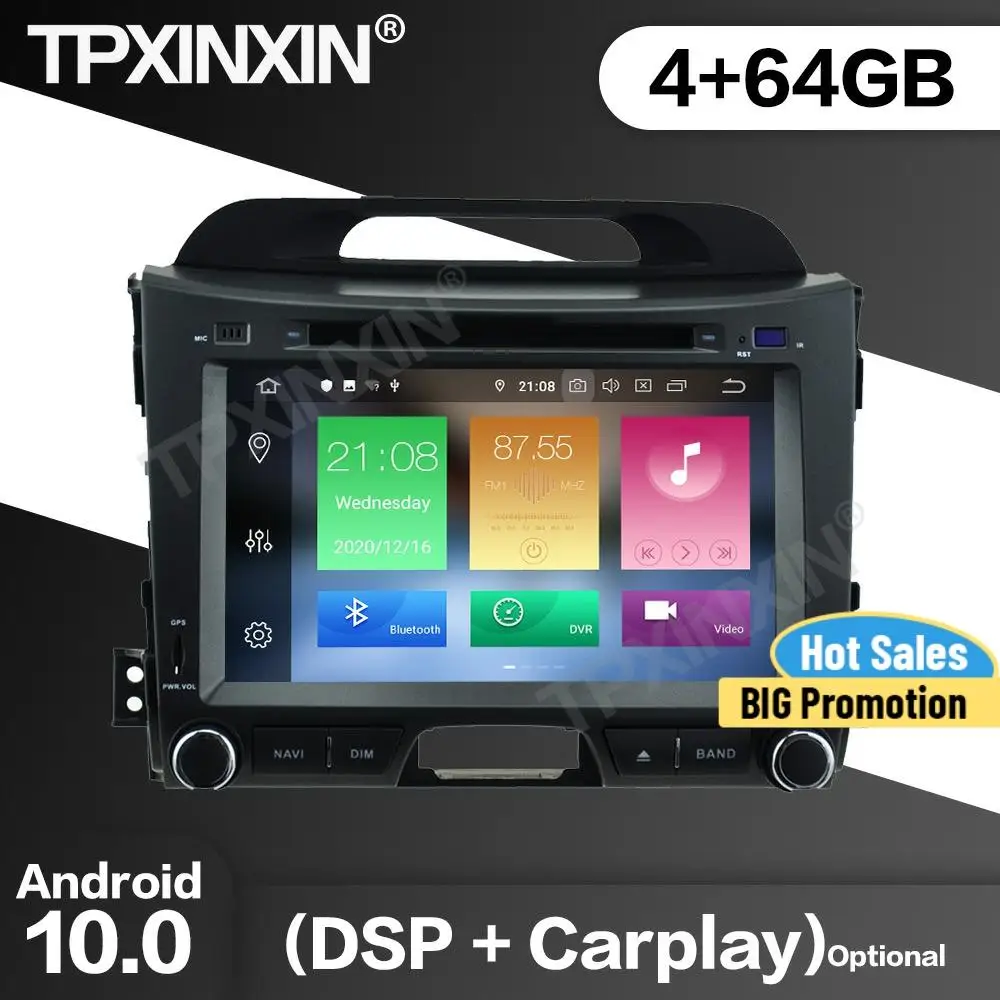

Автомагнитола 2 Din, 64 ГБ, DSP, стереоприемник Android10 для KIA Sportage 2016, 2017, 2018, GPS-навигация, мультимедийный плеер, записывающее устройство, головное у...