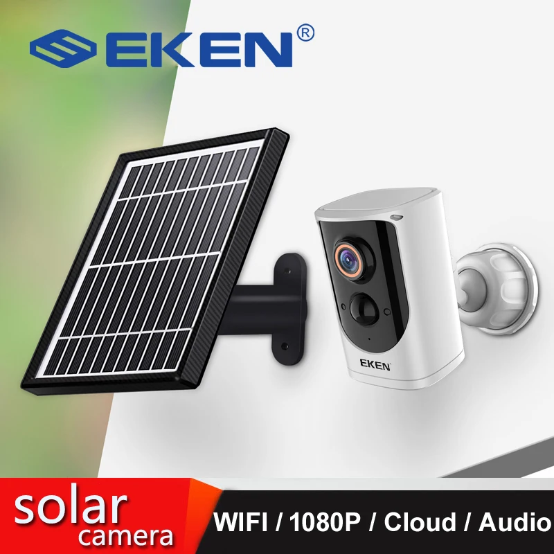IP-камера EKEN с солнечной батареей 1080P Wi-Fi IP65 водонепроницаемая HD | Безопасность и