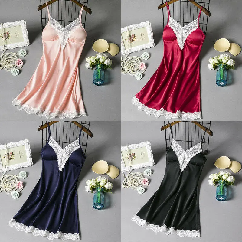 Модная ночная рубашка шелковый халат сексуальная женская с V образным вырезом
