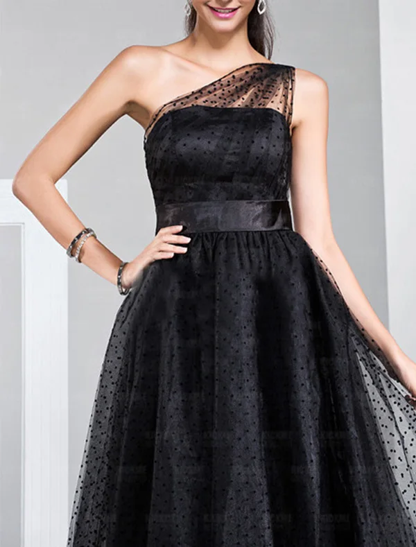 A-Line One Shoulder Ankle Length Chiffon Mother of The Bride Dress with Sashes / Ribbons Sleeveless 2019 | Свадьбы и торжества