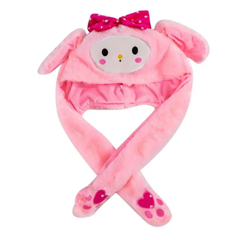 Funny Plush Rabbit Ears Hat Airbag Toy Hat Pinch Up Down Moving Ears Luminous Play Toys Cosplay Accessories Children Gift - Цвет: P