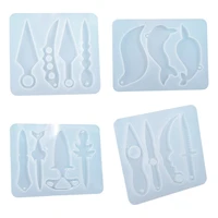 diy crafts making crystal epoxy resin mold defense small knife silicone mould 72xe