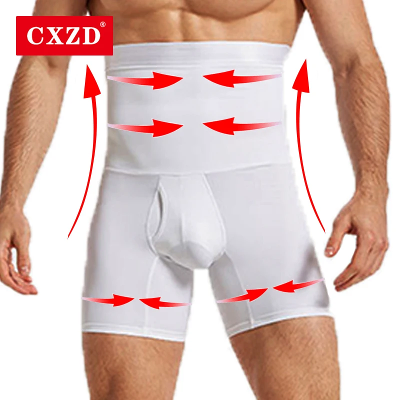 CXZD мужской утягивающий шейпер для тела фитнес высокая талия растягивающийся Abdo