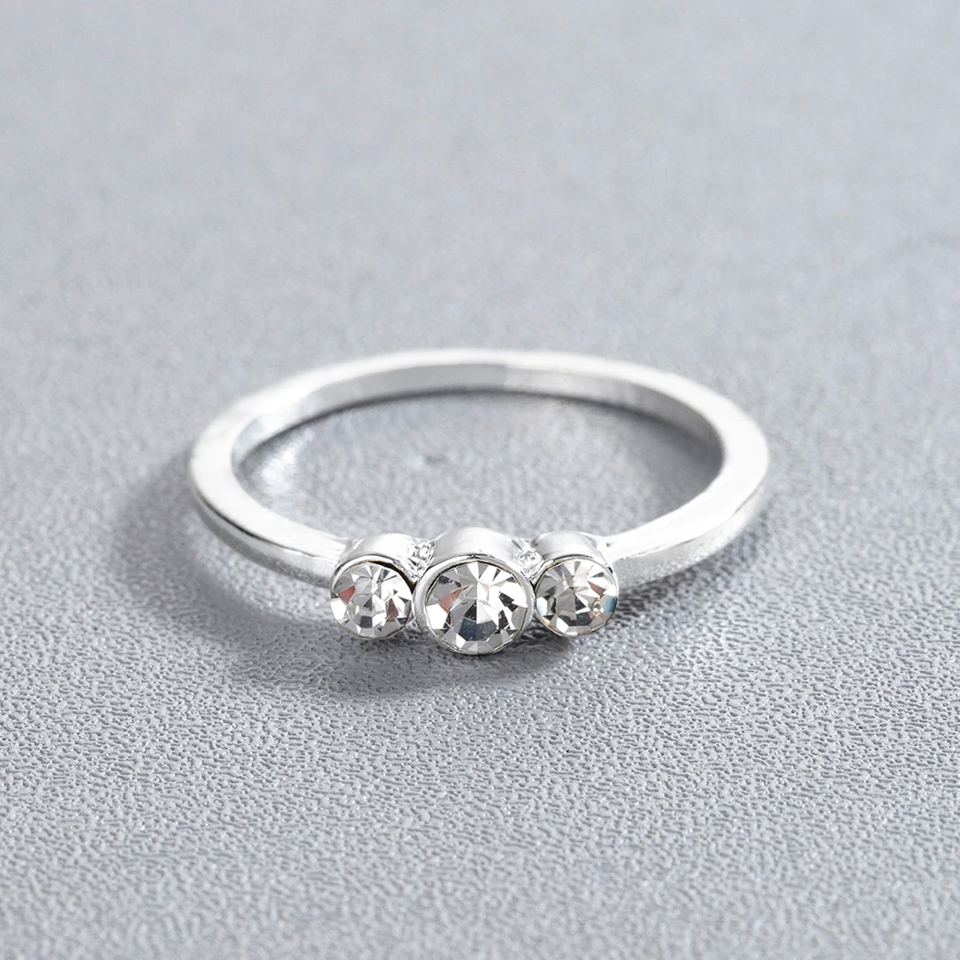 Cxwind Мода Три cz микро инкрустированный кольца для женщин Свадебные кубический