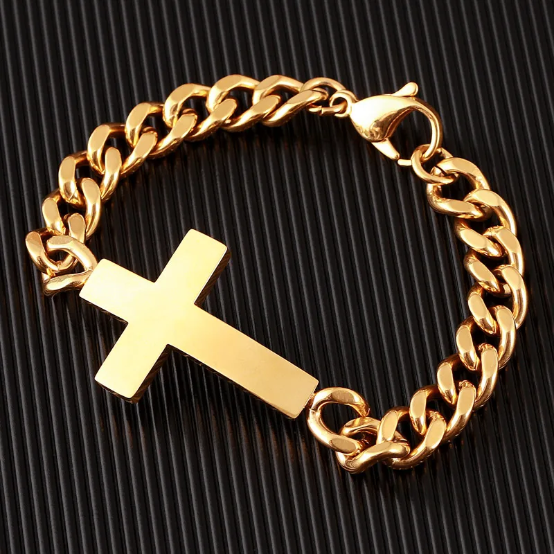Цепочка с подвеской крестом для мужчин ожерелье из нержавеющей стали кулоном в