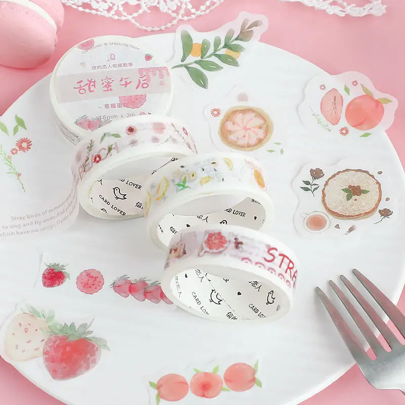Свежий лимон перечная мята Kawaii Бумага васи клейкая лента Diy Скрапбукинг наклейка этикетка маскирующая лента