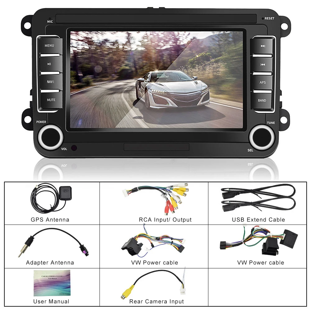 Camecho Android 8 1 автомобильный мультимедийный плеер 2 Din GPS навигация для VW/