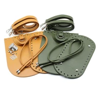 7pcs set handmade handbag shoulder strap woven bag set leather bag bottoms with hardware accessories for diy bag backpack
