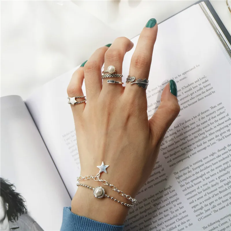RUIYI корейский стиль Настоящее серебро 925 пробы браслет желание звезда жемчуг