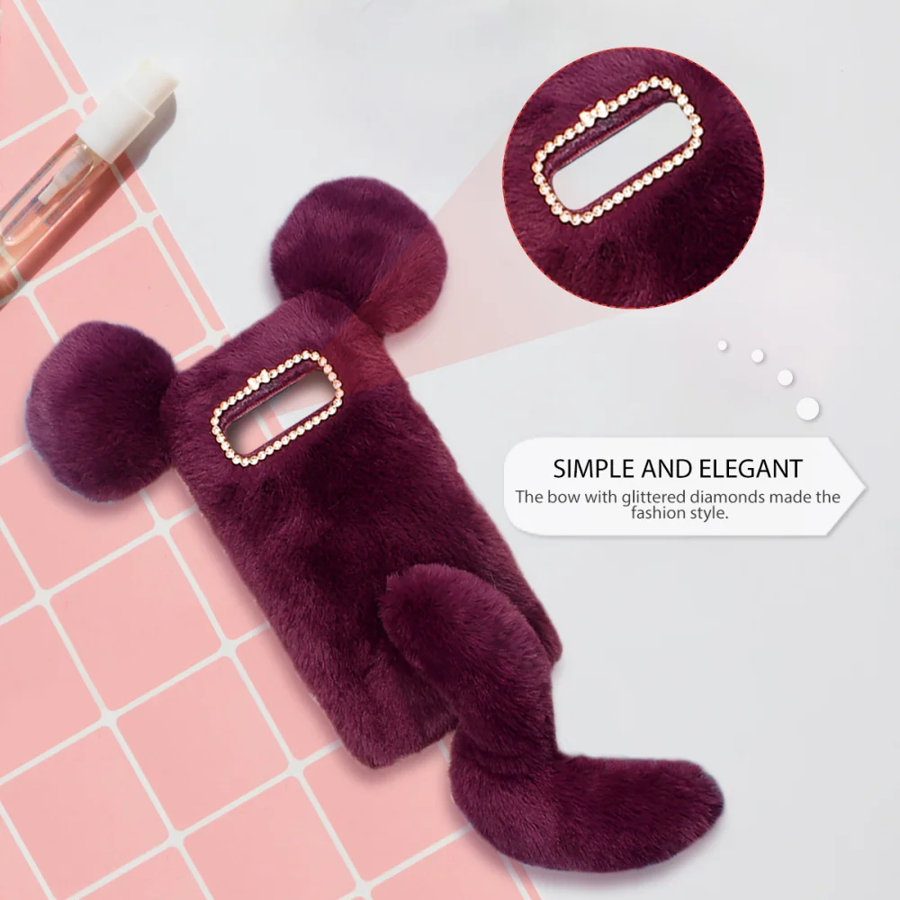 Милый плюшевый дизайнерский чехол для телефона с мышкой сохраняющий тепло